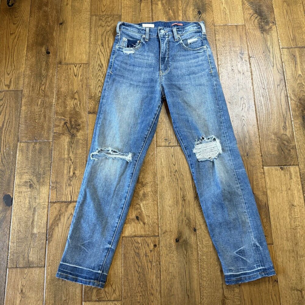 Anthropologie Pilcro Jeans The Vintage Straight High Rise Distressed Womens 27